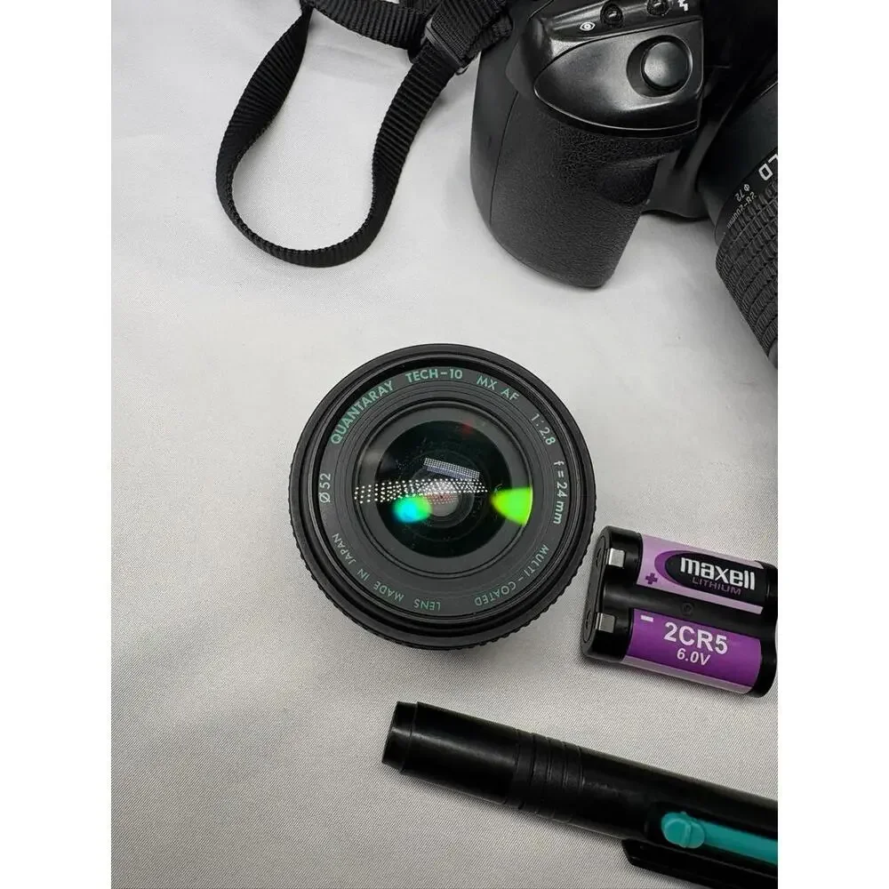 Minolta Maxxum 330si RZ 35mm SLR Film Camera Bundle 2 Lens, Case, New Battery